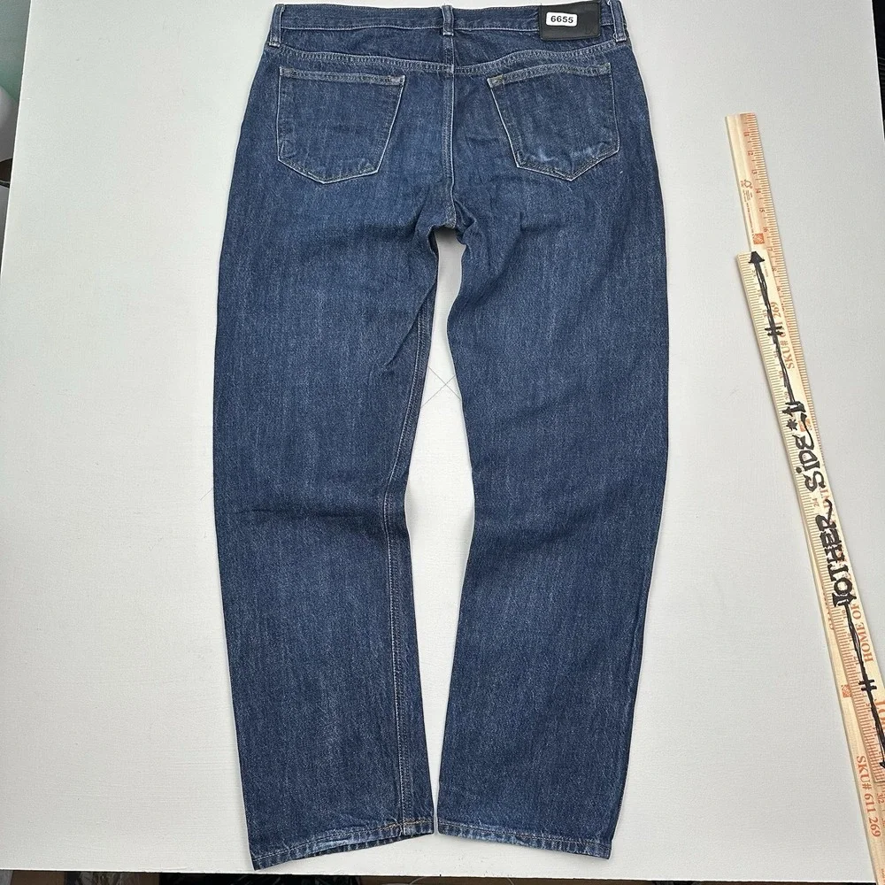 Banana Republic Selvedge Jeans Mens 34x32 Straight Leg Denim Blue Dark Wash